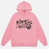 youthful letter graffiti hoodie   half zip urban trend 7028