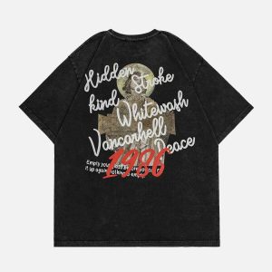 youthful letter portrait tee   custom print streetwear 4854