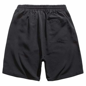 youthful letter print drawstring shorts   streetwear essential 7373