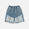 youthful letter print jorts   chic urban streetwear 2576