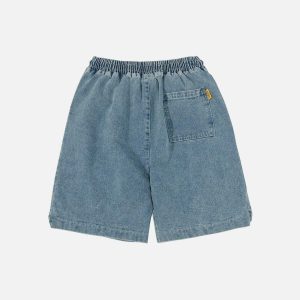 youthful letter print jorts   chic urban streetwear 6569