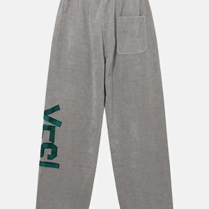 youthful letter print sweatpants   drawstring comfort 2505