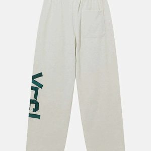 youthful letter print sweatpants   drawstring comfort 4686