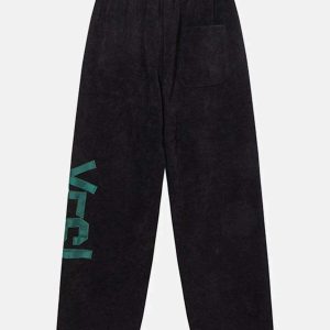 youthful letter print sweatpants   drawstring comfort 7850