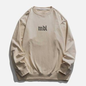 youthful letter print sweatshirt dynamic urban style 6476