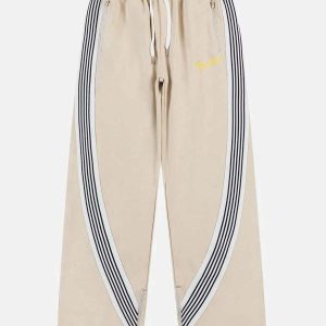 youthful letter stripe panel pants dynamic streetwear look 8258