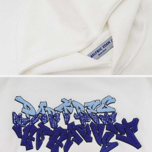 youthful letter towel embroidery hoodie   chic urban wear 1375