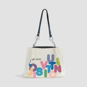 youthful letters canvas bag large capacity & durable 1073