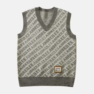 youthful letters graphic sweater vest iconic & trendy 7820