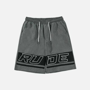 youthful letters shorts   dynamic streetwear appeal 6152