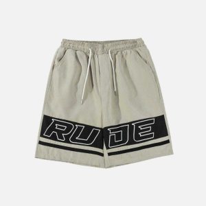 youthful letters shorts   dynamic streetwear appeal 8137