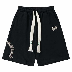 youthful monogram shorts with drawstring urban chic 1578