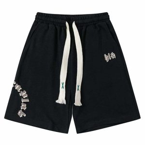 youthful monogram shorts with drawstring urban chic 7091