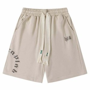 youthful monogram shorts with drawstring urban chic 8968