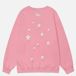 youthful multi star foam sweatshirt   trending urban style 5316