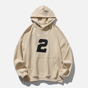 youthful number 2 print hoodie   streetwear icon 3211