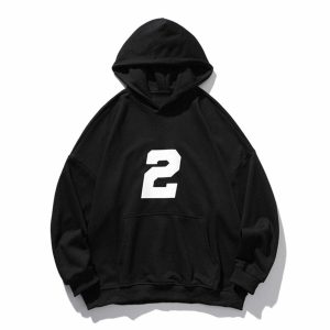 youthful number 2 print hoodie   streetwear icon 4578