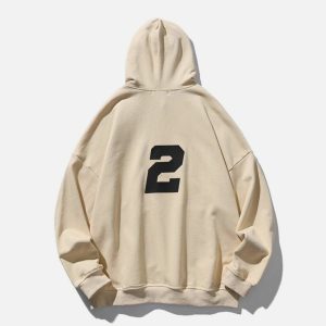 youthful number 2 print hoodie   streetwear icon 5174