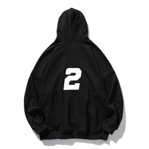 youthful number 2 print hoodie   streetwear icon 6331