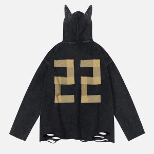 youthful number horn hoodie dynamic streetwear design 3765