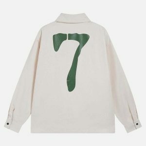 youthful number print shirt long sleeve streetwear gem 4118