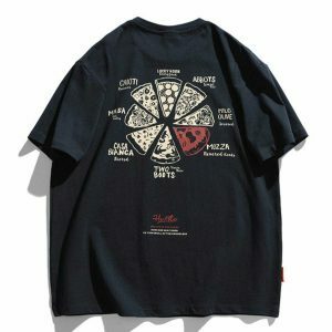 youthful pizza graphic tee   trending urban streetwear 6216