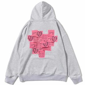 youthful post it note print hoodie streetwear icon 1826