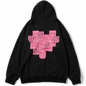 youthful post it note print hoodie streetwear icon 2056