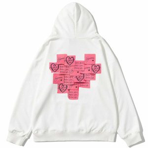 youthful post it note print hoodie streetwear icon 7104