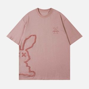 youthful rabbit embroidery tee   crafted with style 2615