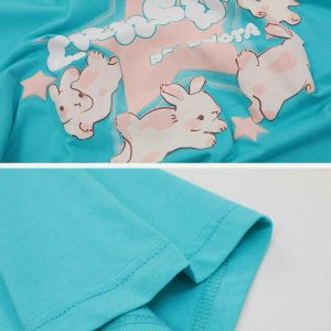 youthful rabbit graphic tee   dance inspired urban style 2548