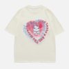 youthful rabbit heart tee with towel embroidery detail 3278