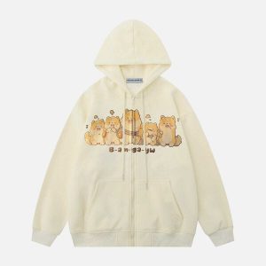 youthful shiba inu hoodie   quirky streetwear charm 3200