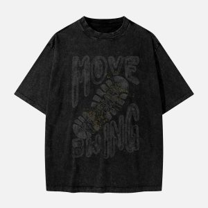 youthful shoe print t shirt dynamic streetwear appeal 2524