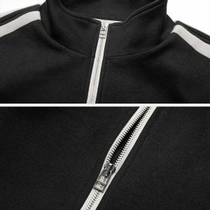 youthful side stripe jacket   sleek urban streetwear 4195