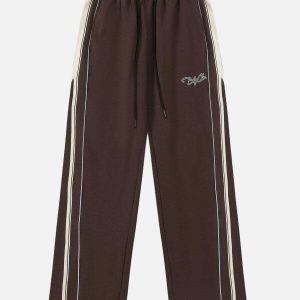 youthful side stripe sweatpants   sleek urban comfort 4443