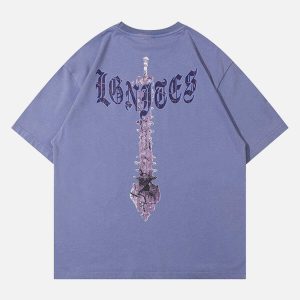 youthful skeleton elements tee washed print urban vibe 1817