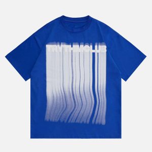 youthful smudge print tee dynamic streetwear design 7805