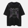 youthful smudged letter zip tee dynamic urban style 4511