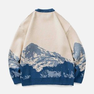 youthful snow mountain gradient sweater knit aesthetic 4289