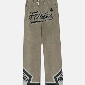 youthful spade patch pants streetwear icon 5296