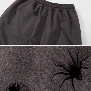 youthful spider drawstring sweatpants   urban streetwear 6708