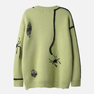 youthful spider tassel sweater   chic urban aesthetic 4855