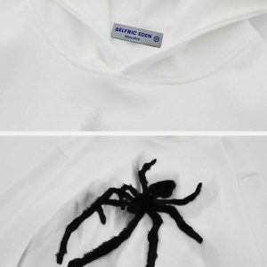 youthful spider towel hoodie embroidery urban chic 2985