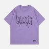 youthful sponge embroidered tee bold lettering design 4721