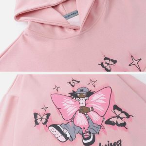 youthful star butterfly hoodie   chic y2k streetwear 8300