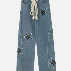 youthful star embroidered jeans iconic denim style 5764