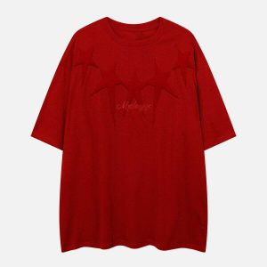 youthful star embroidered tee dynamic stick sponge design 3223