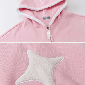 youthful star flocking hoodie   chic urban streetwear 3823