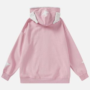 youthful star flocking hoodie   chic urban streetwear 8529